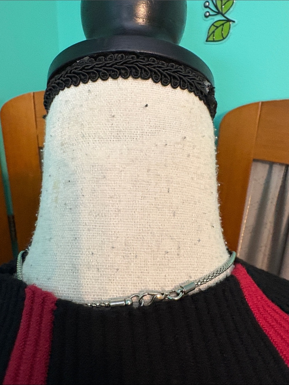 Black & Red Vertical Stripe Ribbed Sweater - Picture 6 of 10